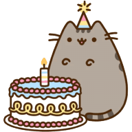 Pusheen Bday Sticker