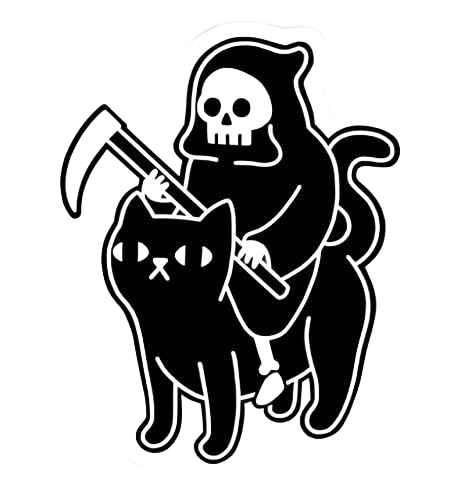 Death Rides A Black Cat Sticker
