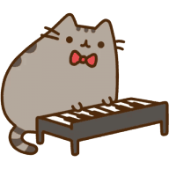 Pusheen Piano Sticker