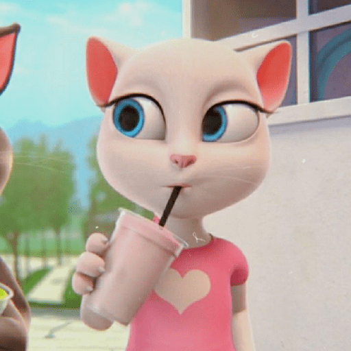 Talking Angela Cat 1 Sticker